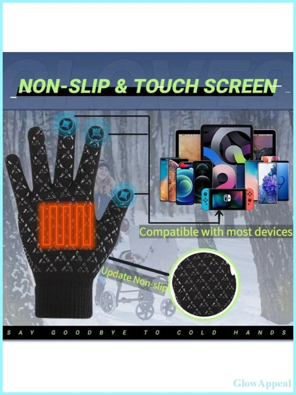 USB Heated Gloves for Women Men - Touchscreen Thermal Winter Knit Lightweight
